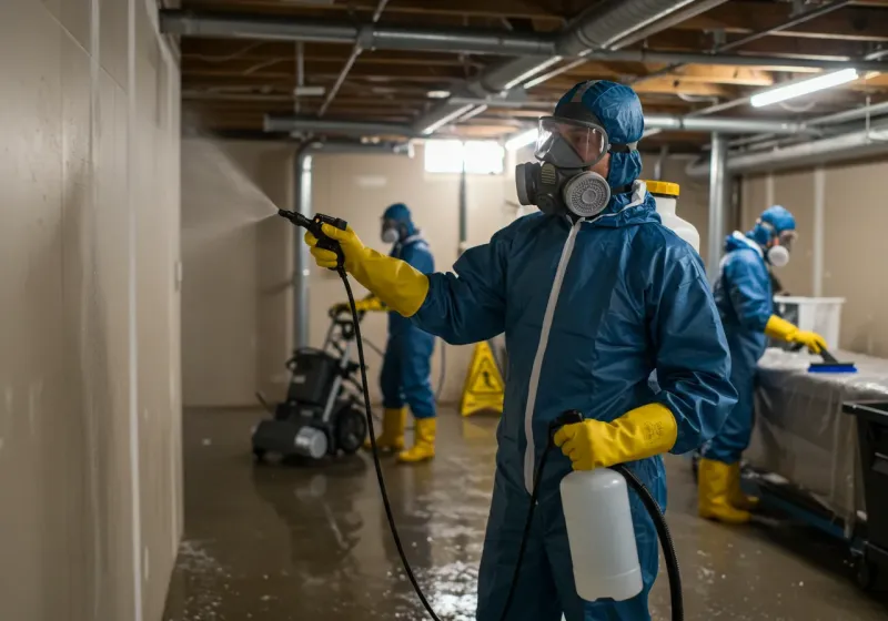 Basement Sanitization and Antimicrobial Treatment process in Prairie Village, KS